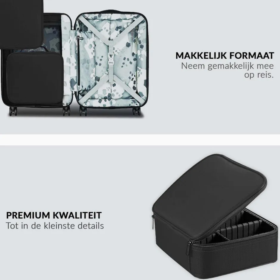 Confibel Cosmetica Koffer Make-up Koffer met verstelbare vakken