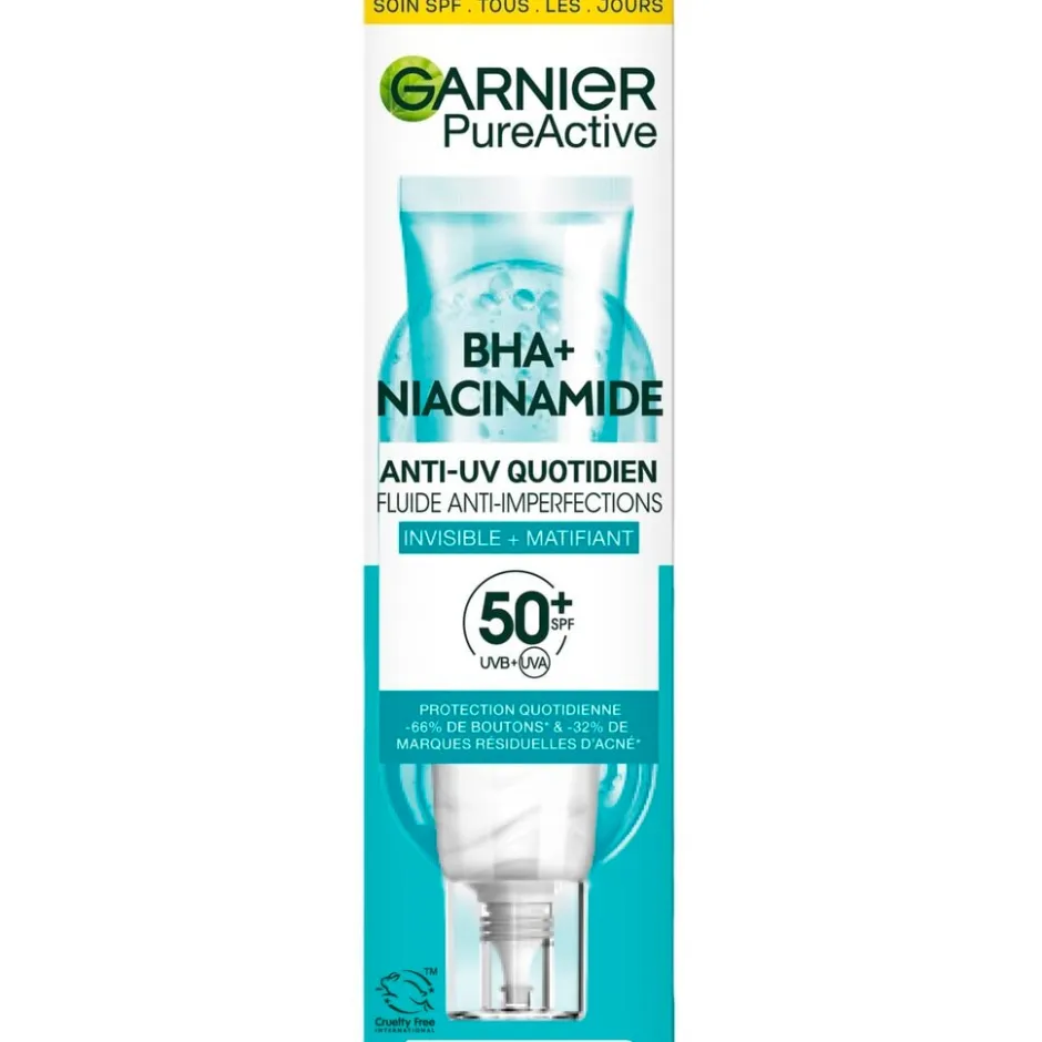 Garnier Skin Naturals Garnier PureActive BHA+ Niacinamide SPF50+ Anti-Imperfections Fluid