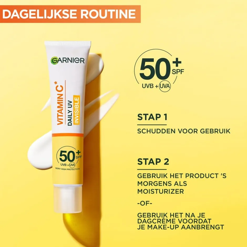 Garnier Skin Naturals Garnier Vitamine C SPF50+ Invisible Anti-Pigmentvlekken Daily UV Fluid
