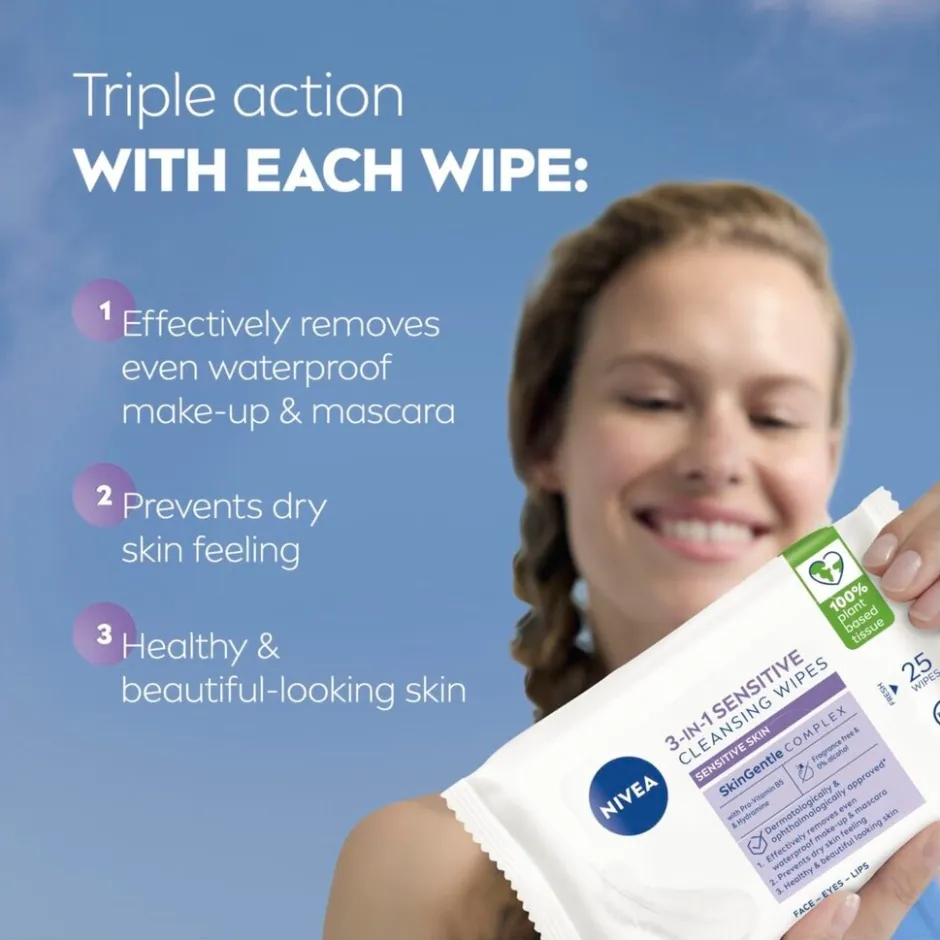 Nivea Skincare NIVEA 3-In-1 Sensitive Reinigingsdoekjes