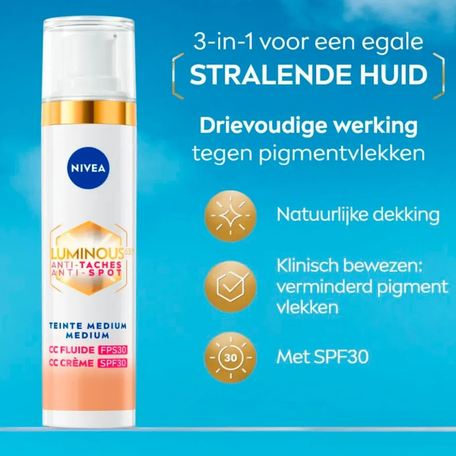 Nivea Skincare NIVEA Luminous630 Anti-spot SPF30 02 Medium 3-in-1 CC Crème