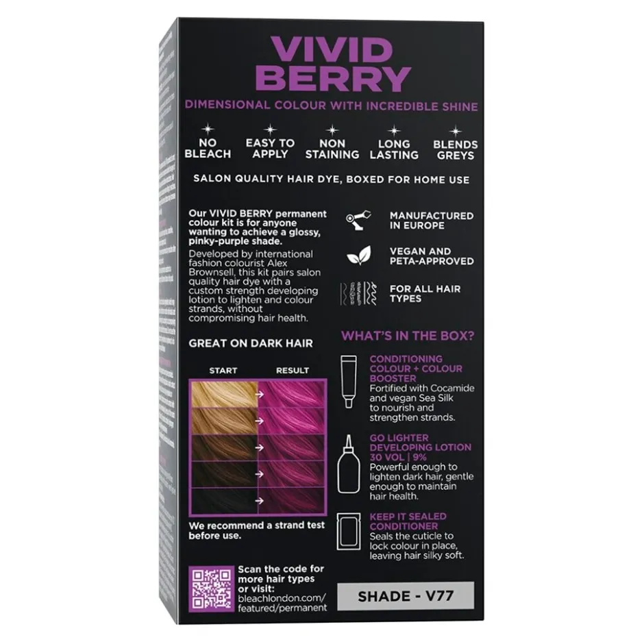 BLEACH LONDON No Vivid Berry Permanent Vegan Dye Kit