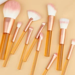 Technique PRO Translucent Perfection make-up kwastenset - 9 make-up kwasten met zakje (ORANJE)
