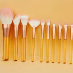 Technique PRO Translucent Perfection make-up kwastenset - 9 make-up kwasten met zakje (ORANJE)